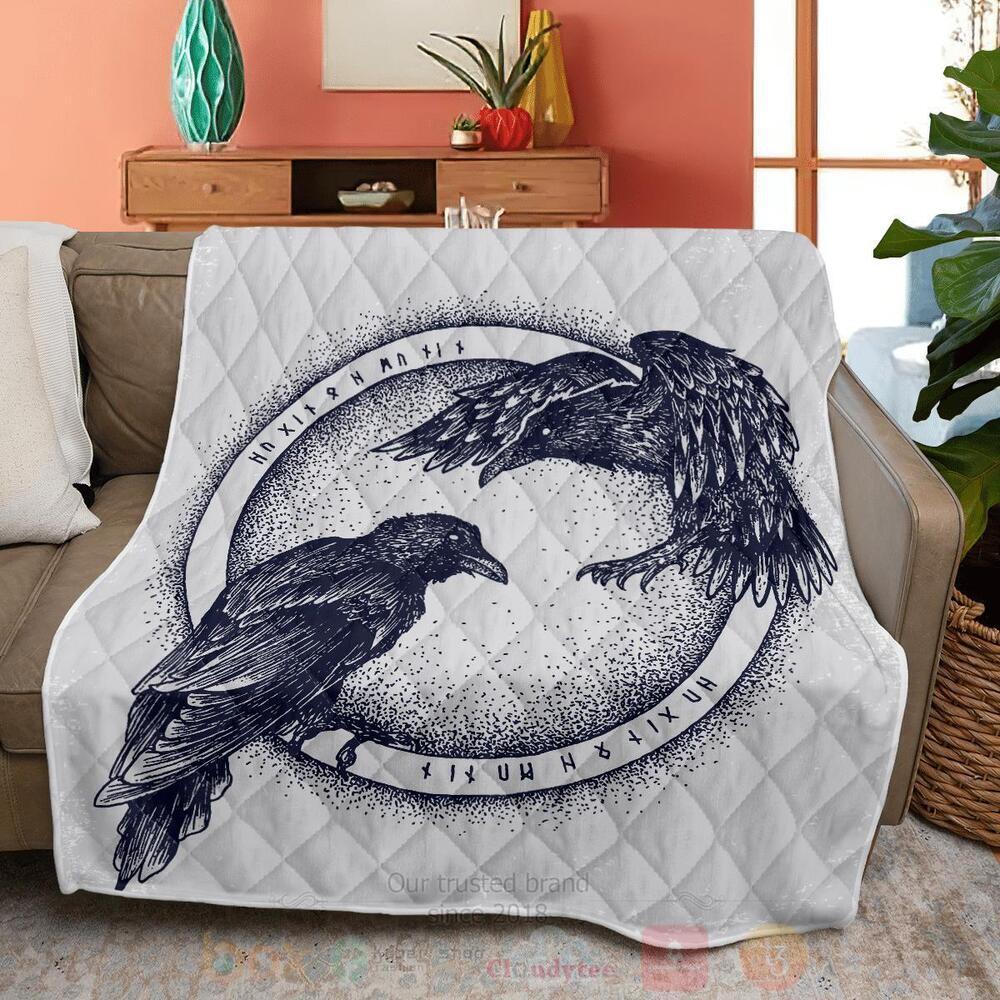 Huginn and Muninn Raven of Odin Quilt