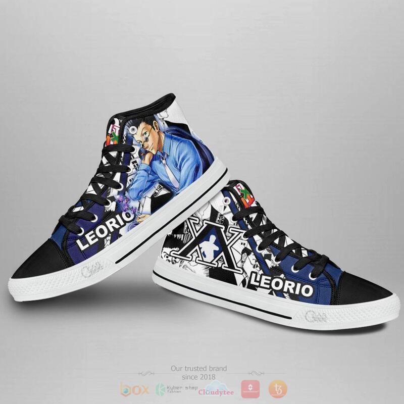 Hunter X Hunter HxH Leorio Canvas High Top shoes 3 Hunter X Hunter HxH Leorio Canvas High Top shoes 1 2