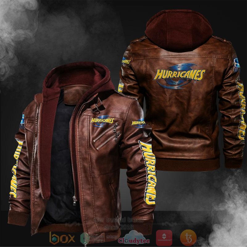 BEST Hurricanes Rugby Team 2D Leather PU Jacket 2 Hurricanes Rugby Team Leather Jacket 1