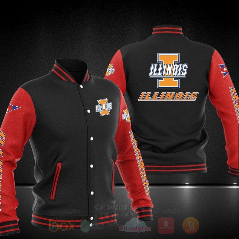 BEST Illinois Fighting Illini 3D Baseball Jacket 3 Illinois Fighting Illini Baseball Jacket 1 2