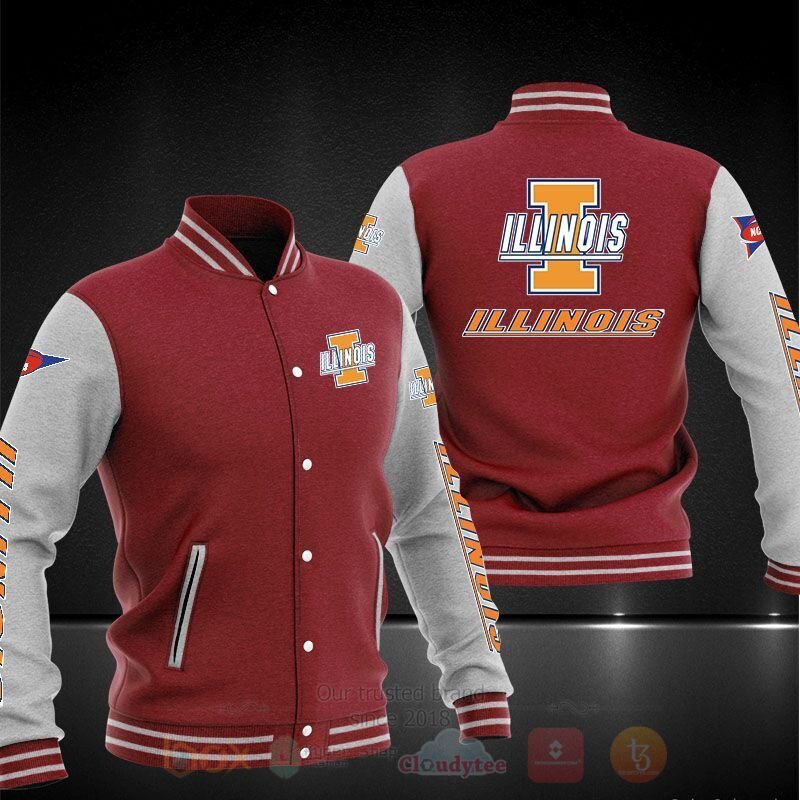 BEST Illinois Fighting Illini 3D Baseball Jacket 4 Illinois Fighting Illini Baseball Jacket 1 2 3