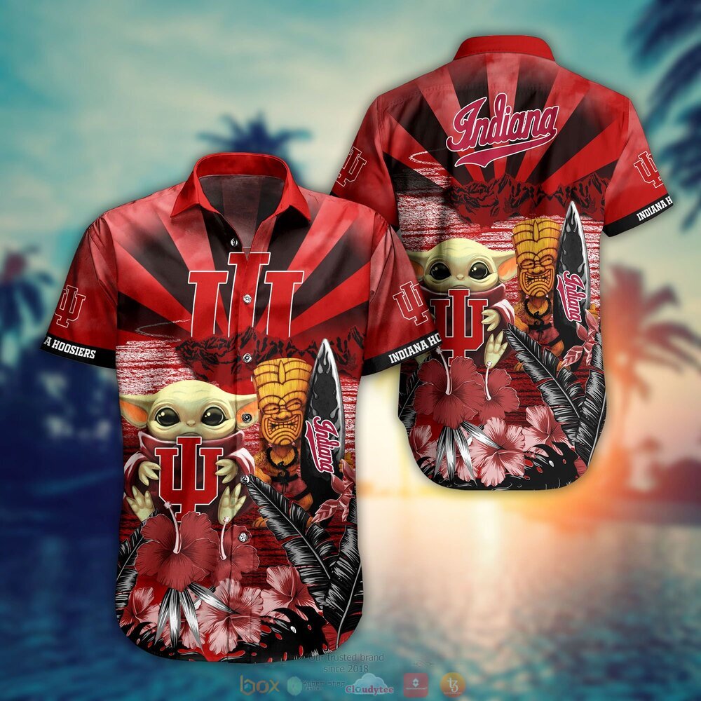 Indiana Hoosiers Baby Yoda NCAA Hawaiian Shirt, Shorts 8 Indiana Hoosiers NCAA Baby Yoda Hawaiian Shirt Shorts