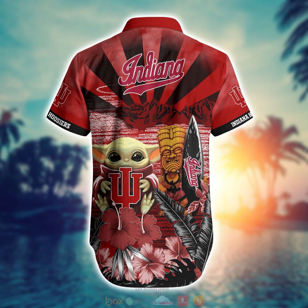 Indiana Hoosiers Baby Yoda NCAA Hawaiian Shirt, Shorts 3 Indiana Hoosiers NCAA Baby Yoda Hawaiian Shirt Shorts 1 2