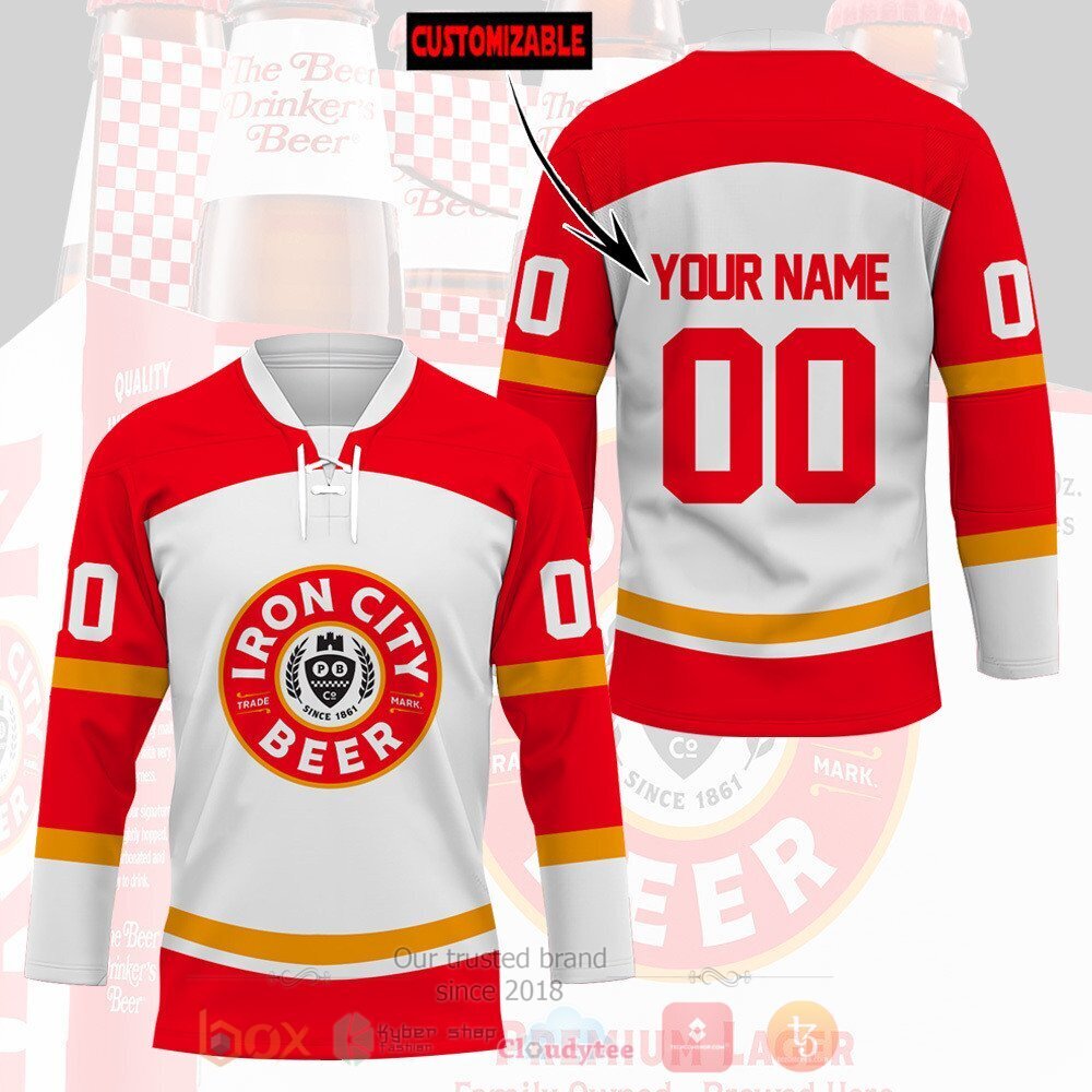 BEST Iron City Beer Personalized Jersey Hockey 2 Iron City Beer Personalized Hockey Jersey