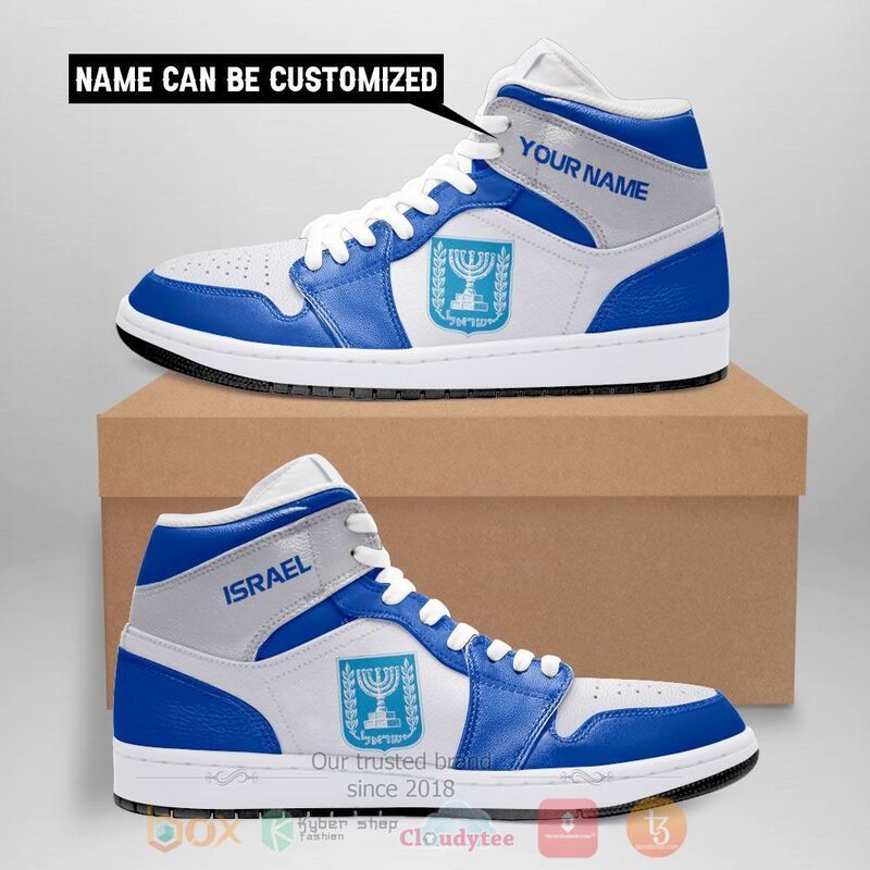 Israel Personalized Air Jordan High Top Sneakers
