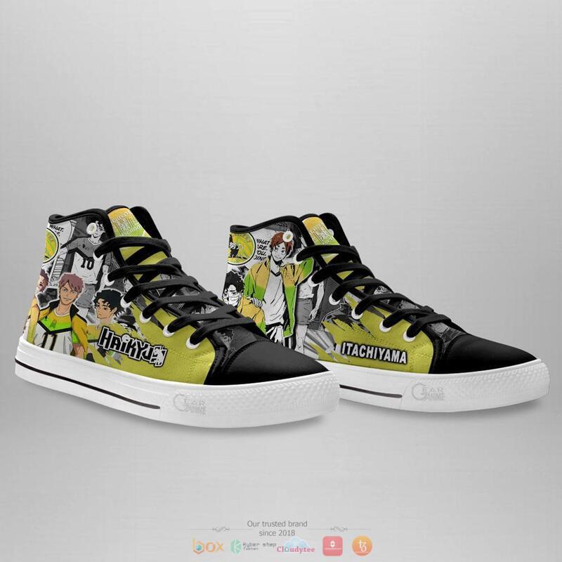 Itachiyama Academy Anime Haikyuu high top canvas shoes 4 Itachiyama Academy Anime Haikyuu canvas high top shoes 1 2 3