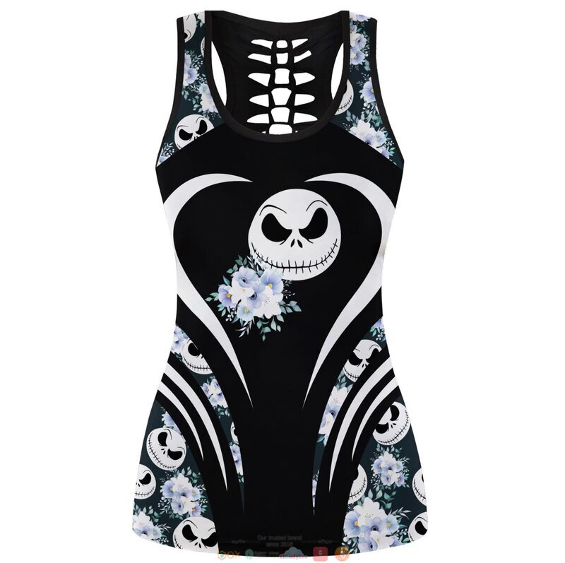 Jack Skellington flowers hollow tank top leggings 1