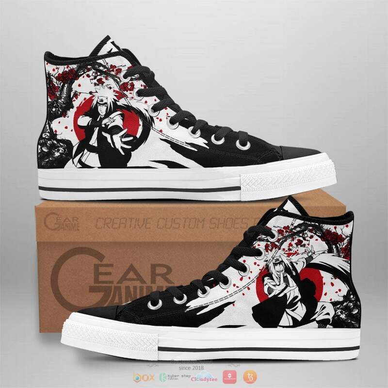 Jiraiya Anime Naruto canvas high top shoes