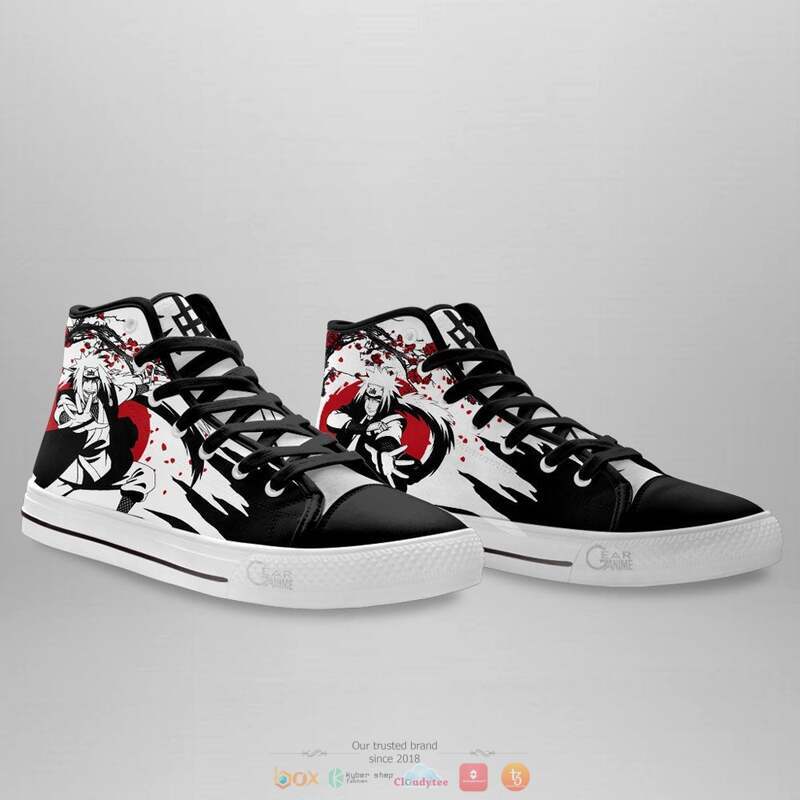 Jiraiya Anime Naruto high top canvas shoes 4 Jiraiya Anime Naruto canvas high top shoes 1 2 3