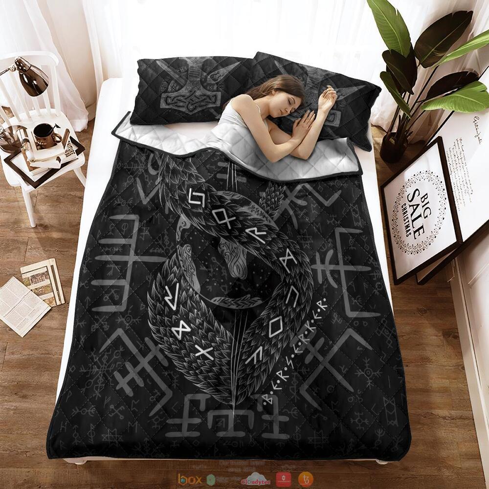 NEW Jormungandr Black Quilt Bedding Set 3 Jormungandr Black Quilt Bedding Set 1 2