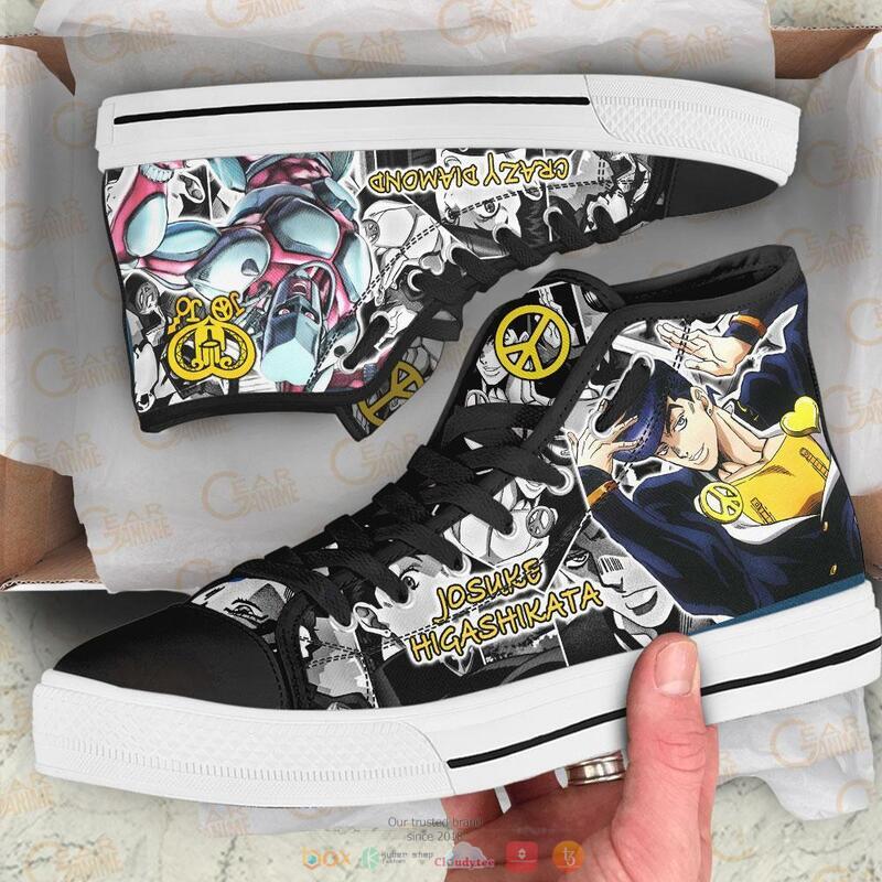 Josuke Higashikata Anime Jojos Birraze Adventure canvas high top shoes 1