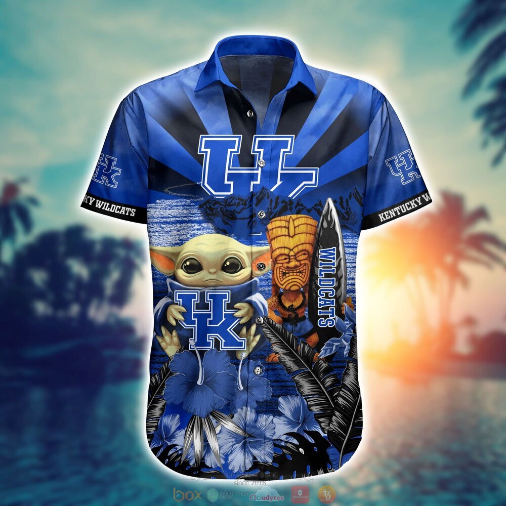 Kentucky Wildcats Baby Yoda NCAA Hawaiian Shirt, Shorts 2 Kentucky Wildcats NCAA Baby Yoda Hawaiian Shirt Shorts 1