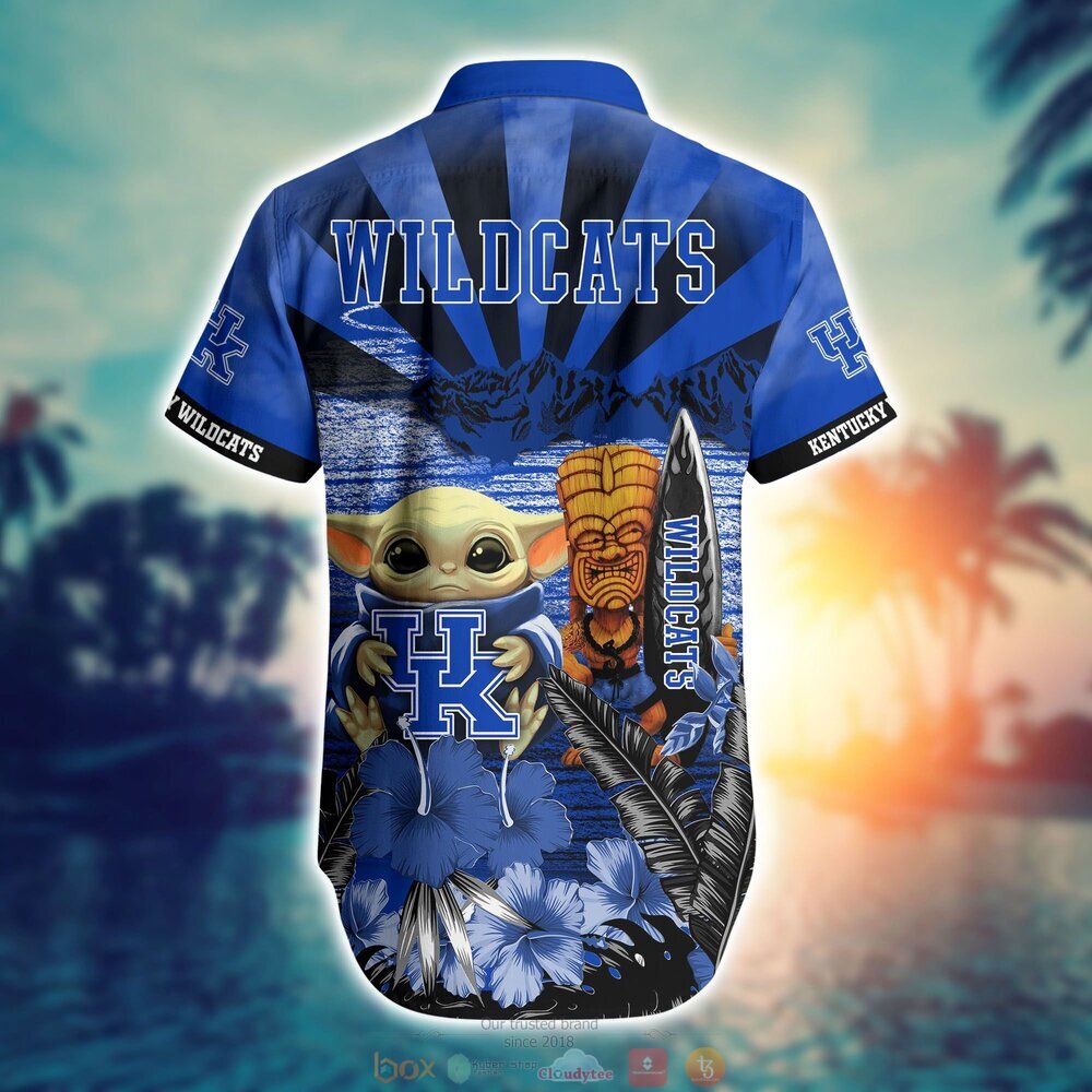 Kentucky Wildcats Baby Yoda NCAA Hawaiian Shirt, Shorts 3 Kentucky Wildcats NCAA Baby Yoda Hawaiian Shirt Shorts 1 2