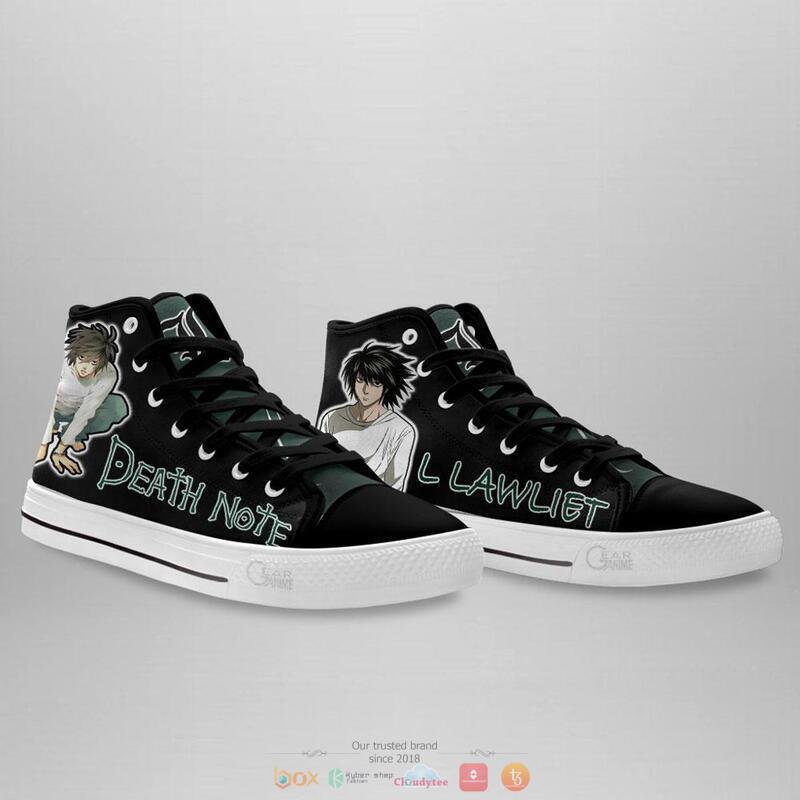 L Lawliet High Top Shoes Custom Death Note Anime canvas high top shoes 1 2 3