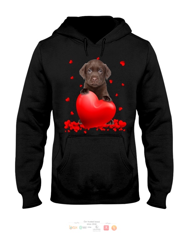 Labrador Chocolate Valentine Hearts shirt hoodie 1 2 3 4 5 6 7