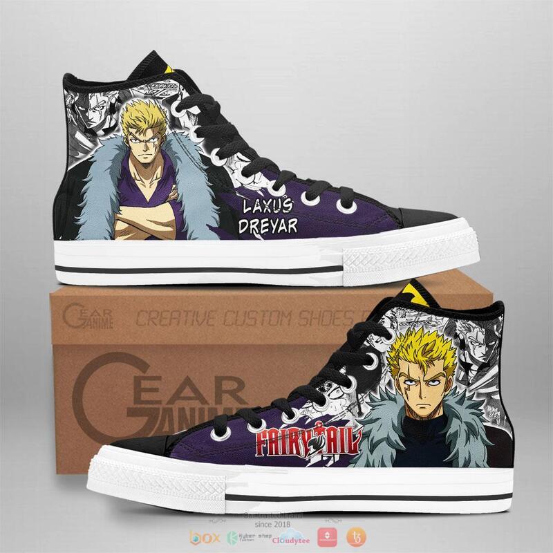 Laxus Dreyar Anime Fairy Tail canvas high top shoes