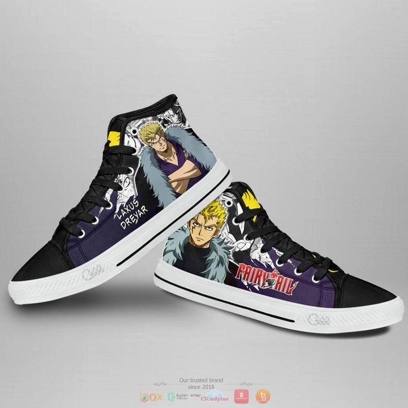 Laxus Dreyar Anime Fairy Tail high top canvas shoes 3 Laxus Dreyar Anime Fairy Tail canvas high top shoes 1 2