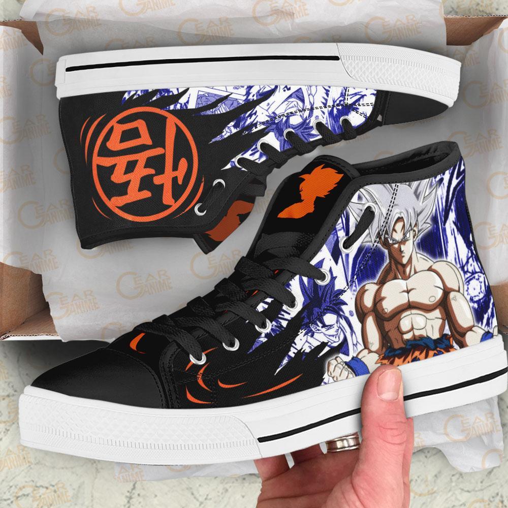 Anime Dragon Ball Goku Ultra Instinct High Top Canvas Shoes 1