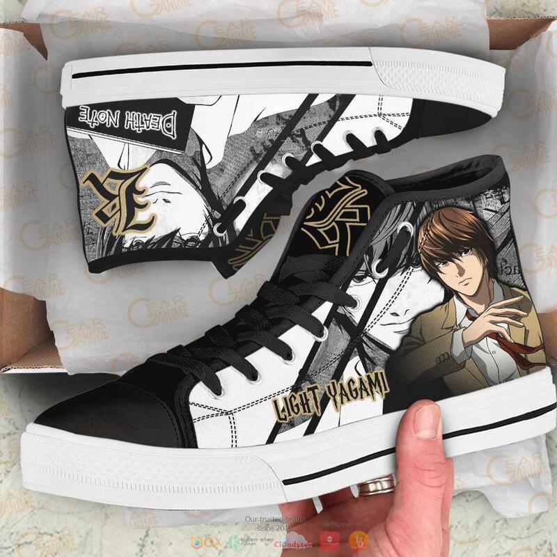 Light Yagami High Top Shoes Custom Death Note Anime canvas high top shoes 1