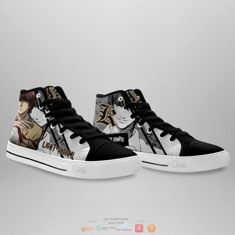 Light Yagami High Top Shoes Custom Death Note Anime canvas high top shoes 1 2 3