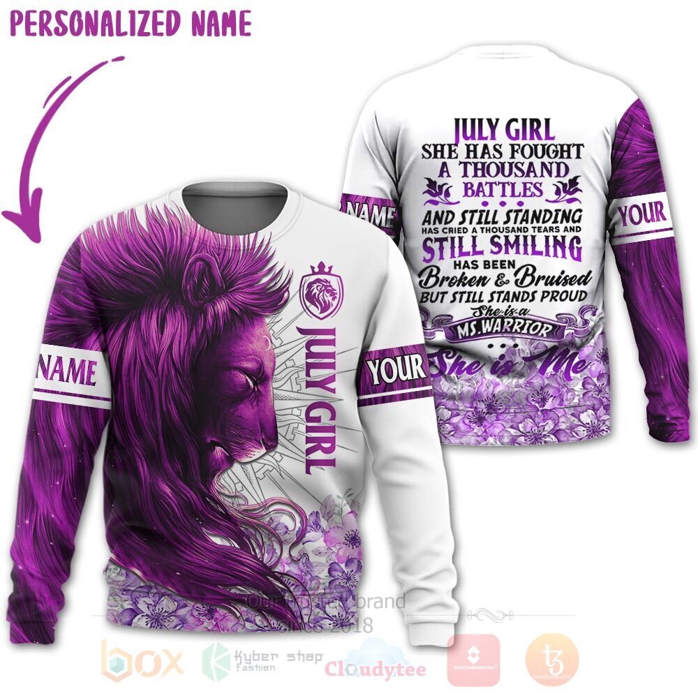 BEST Personalized Custom Lion July Girl She Has Fought A Thousand Battles 3D All Over Printed Hoodie, Shirt 3 Lion July Girl She Has Fought A Thousand Battles Personalized 3D Hoodie Shirt 1 2
