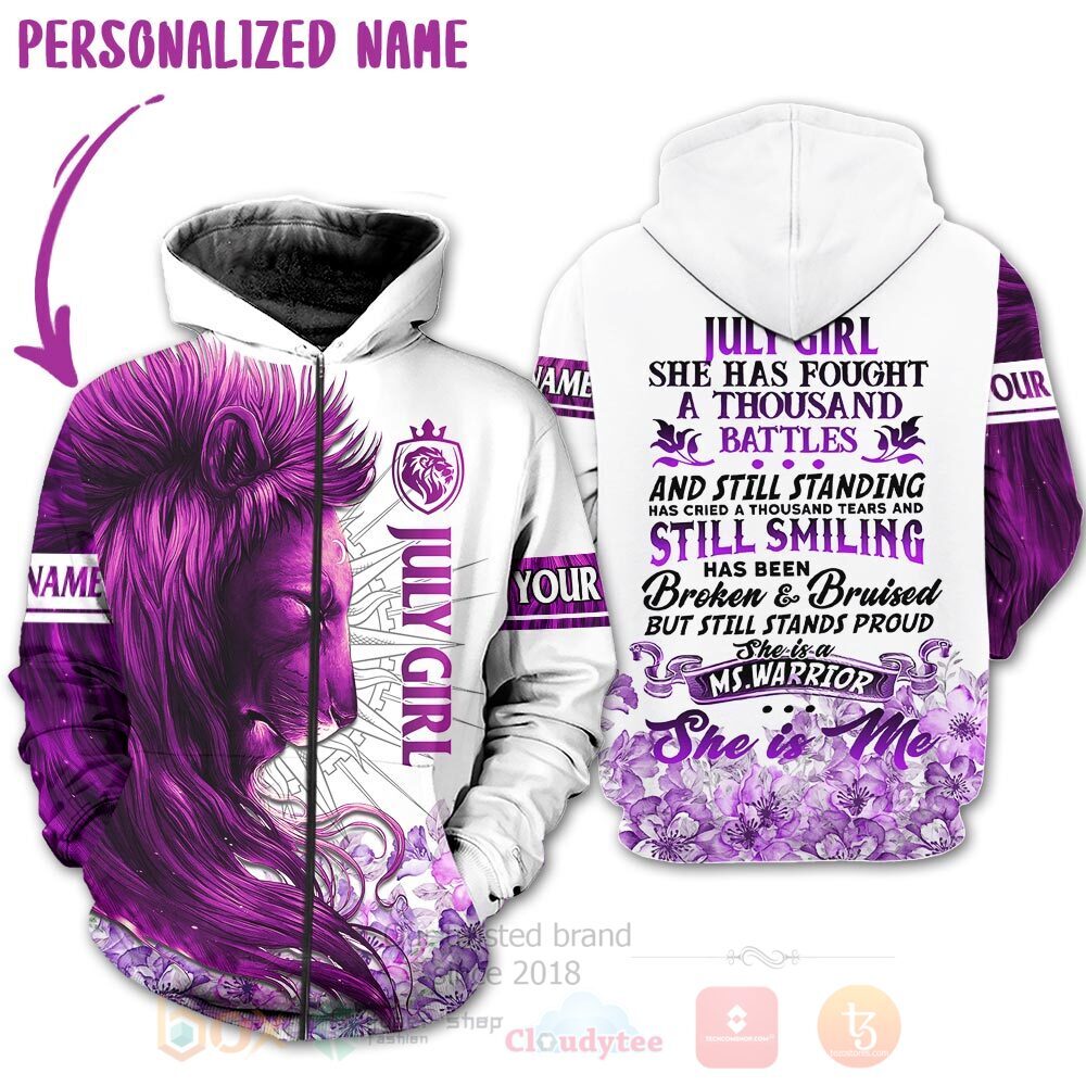 BEST Personalized Custom Lion July Girl She Has Fought A Thousand Battles 3D All Over Printed Hoodie, Shirt 4 Lion July Girl She Has Fought A Thousand Battles Personalized 3D Hoodie Shirt 1 2 3