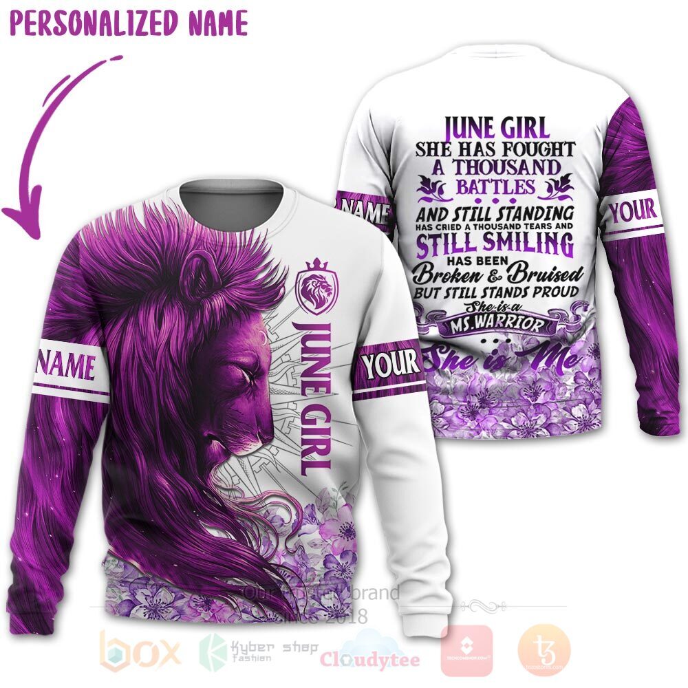 BEST Personalized Custom Lion June Girl She Has Fought A Thousand Battles 3D All Over Printed Hoodie, Shirt 3 Lion June Girl She Has Fought A Thousand Battles Personalized 3D Hoodie Shirt 1 2