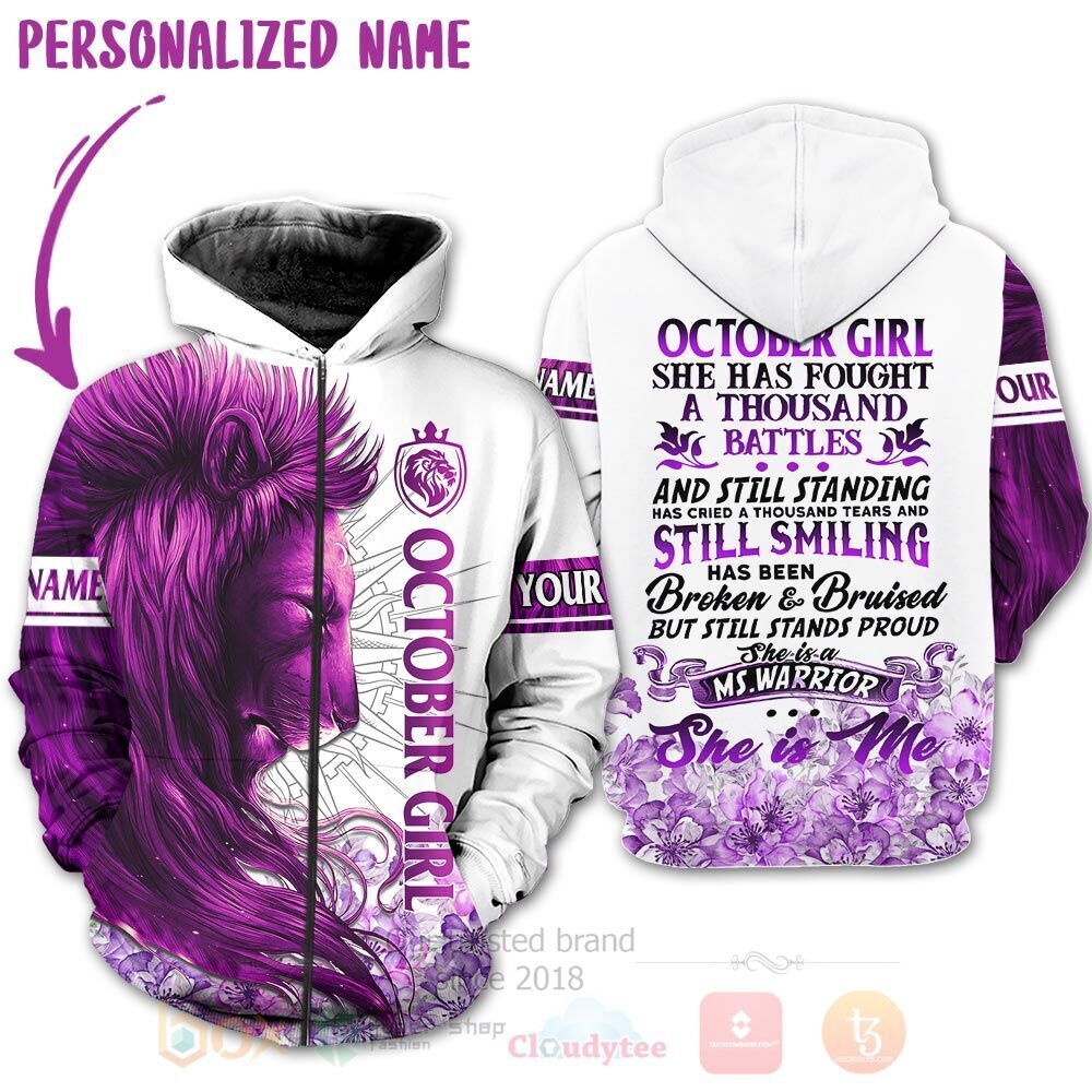 BEST Personalized Custom Lion October Girl She Has Fought A Thousand Battles 3D All Over Printed Hoodie, Shirt 4 Lion October Girl She Has Fought A Thousand Battles Personalized 3D Hoodie Shirt 1 2 3