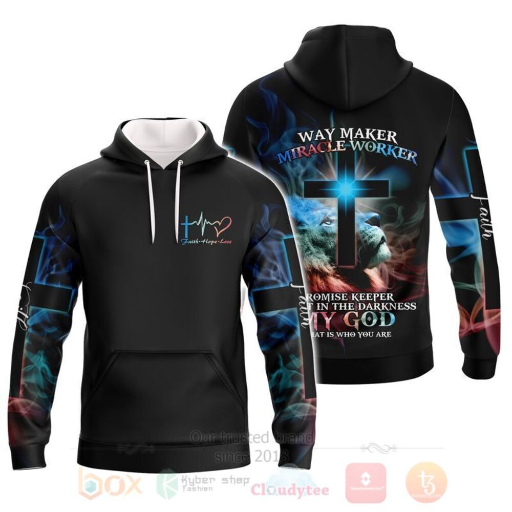 BEST Lion Way Maker Miracle Worker 3D All Over Printed Hoodie, Shirt 2 Lion Way Maker Miracle Worker 3D Hoodie Shirt 1