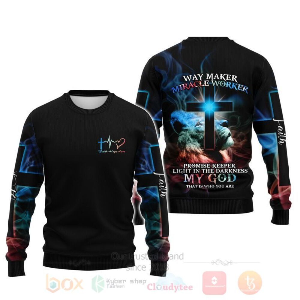 BEST Lion Way Maker Miracle Worker 3D All Over Printed Hoodie, Shirt 3 Lion Way Maker Miracle Worker 3D Hoodie Shirt 1 2