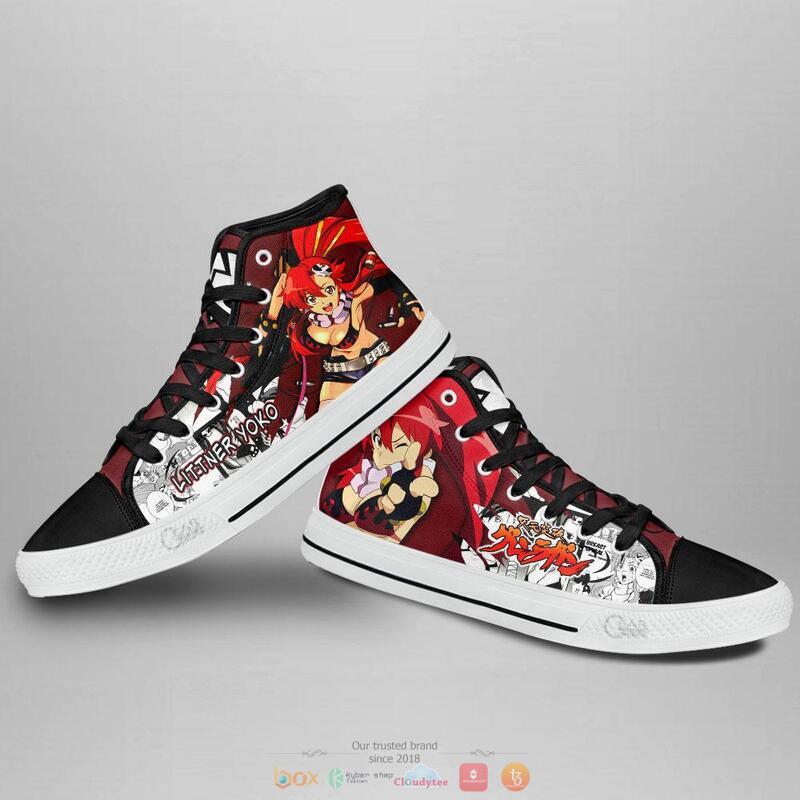 Littner Yoko Anime Tengen Toppa Gurren Lagann high top canvas shoes 3 Littner Yoko Anime Tengen Toppa Gurren Lagann canvas high top shoes 1 2