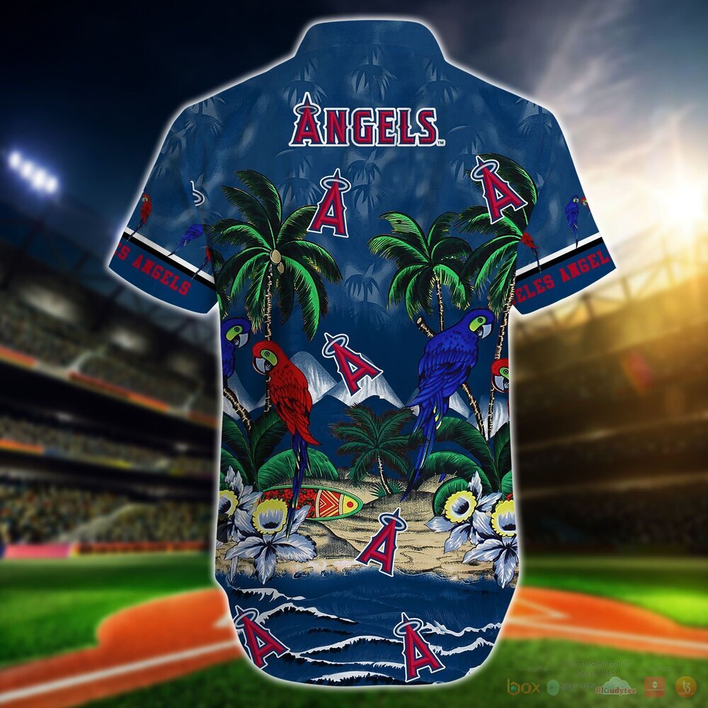 Los Angeles Angels Parrot Island MLB Hawaiian Shirt and Shorts 3 Los Angeles Angels MLB Island Hawaiian Shirt and Shorts 1 2
