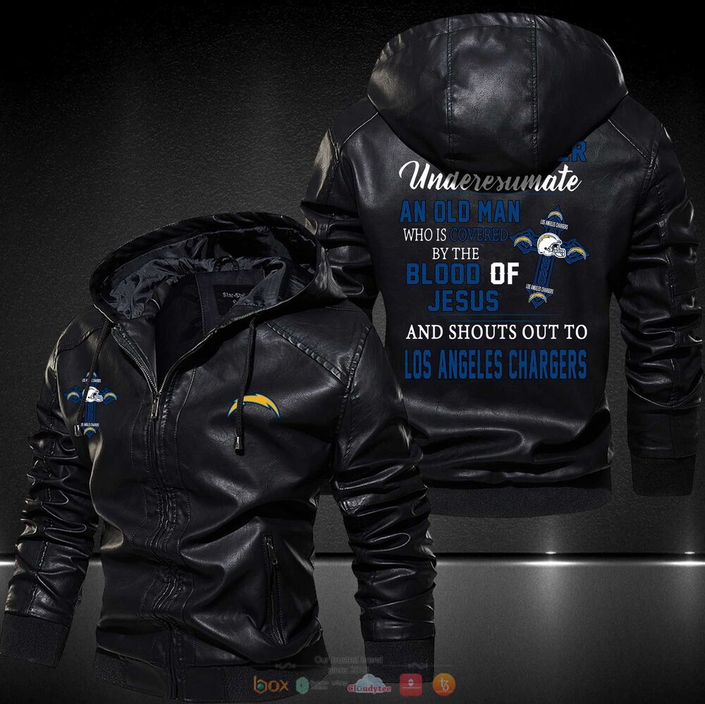 Los Angeles Chargers Leather Jacket Hat