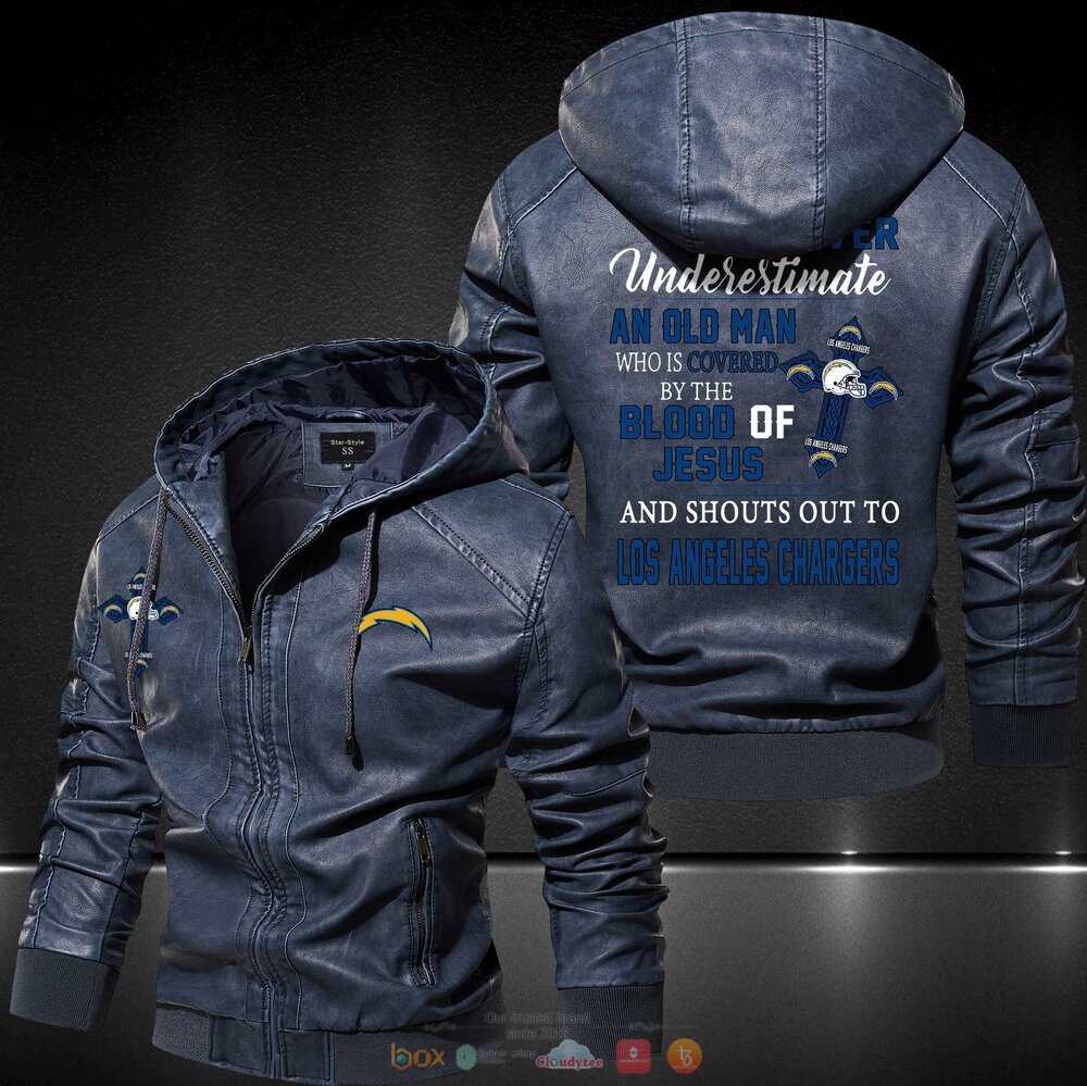 Los Angeles Chargers Hat Leather Jacket 2 Los Angeles Chargers Leather Jacket Hat 1