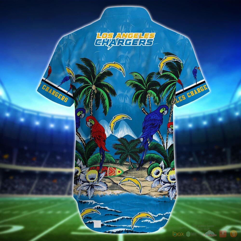 Los Angeles Chargers Parrot Island NFL Hawaiian Shirt and Shorts 3 Los Angeles Chargers NFL Island Hawaiian Shirt and Shorts 1 2