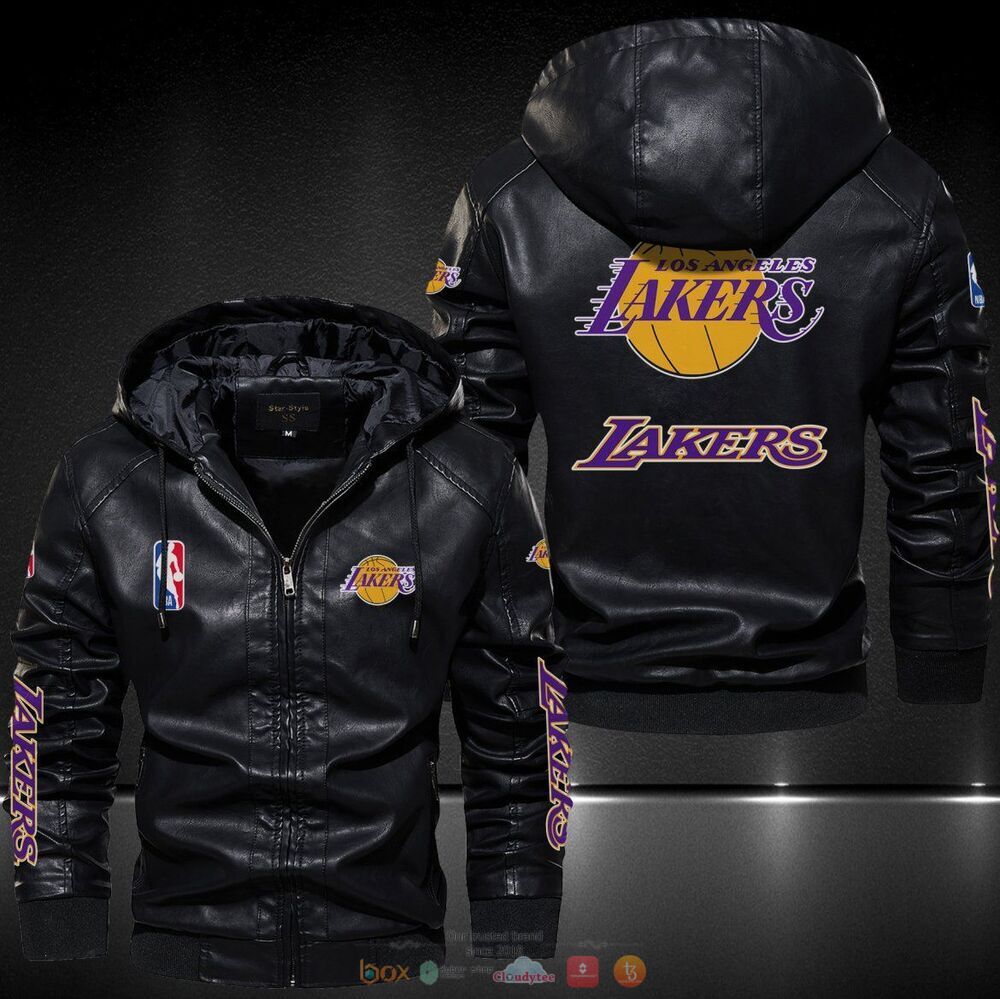 Los Angeles Lakers NBA Leather Jacket Hat