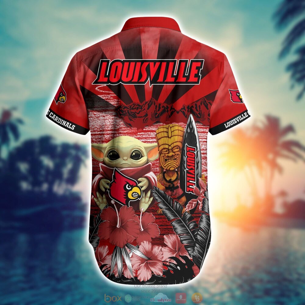 Louisville Cardinals Baby Yoda NCAA Hawaiian Shirt, Shorts 3 Louisville Cardinals NCAA Baby Yoda Hawaiian Shirt Shorts 1 2