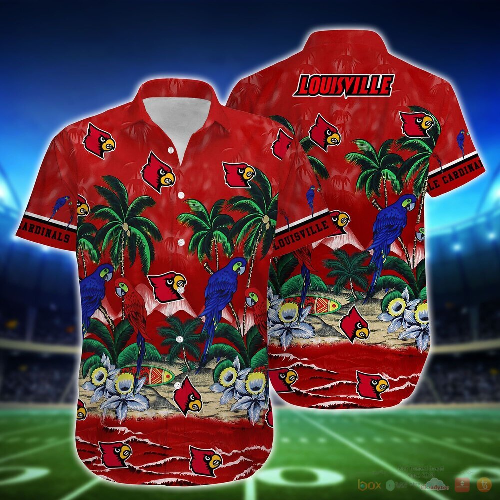 Louisville Cardinals Parrot Island NCAA Hawaiian Shirt and Shorts 2 Louisville Cardinals NCAA Island Hawaiian Shirt and Shorts 1