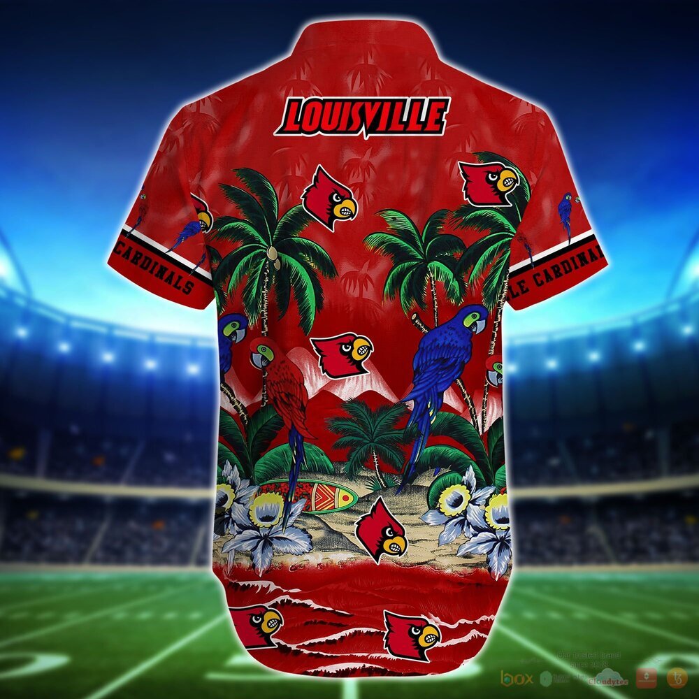 Louisville Cardinals Parrot Island NCAA Hawaiian Shirt and Shorts 3 Louisville Cardinals NCAA Island Hawaiian Shirt and Shorts 1 2