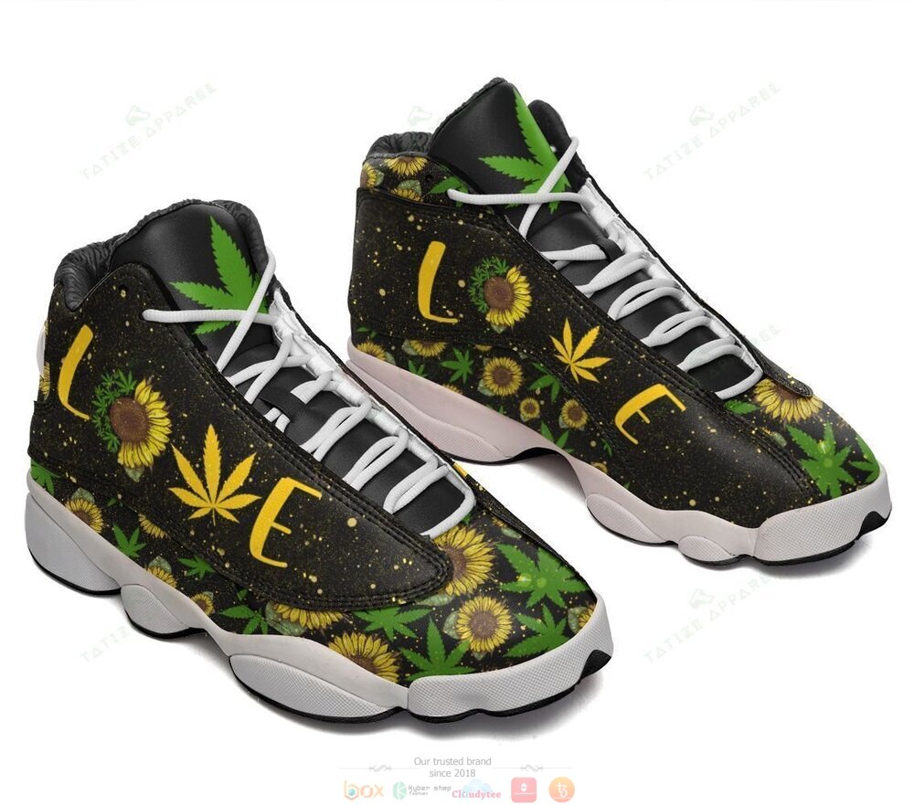 Love Weed Sunflower Air Jordan 13 shoes