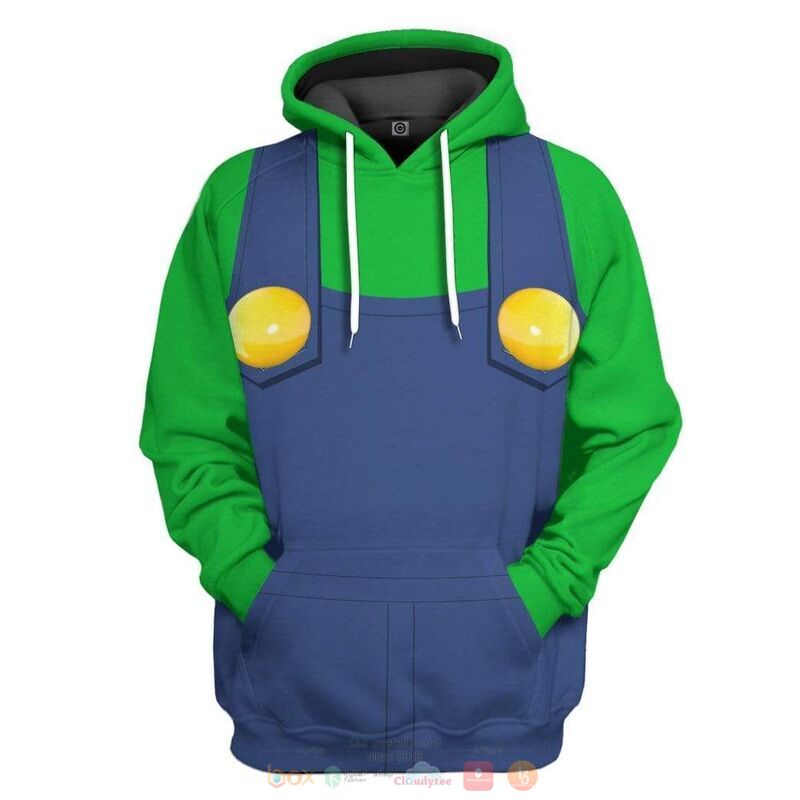 Luigi 3D Hoodie Zip Hoodie