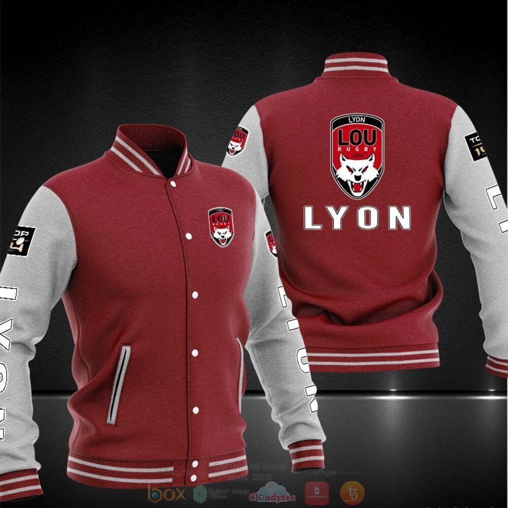 NEW Lyon OU baseball jacket 4 Lyon OU baseball jacket 1 2 3