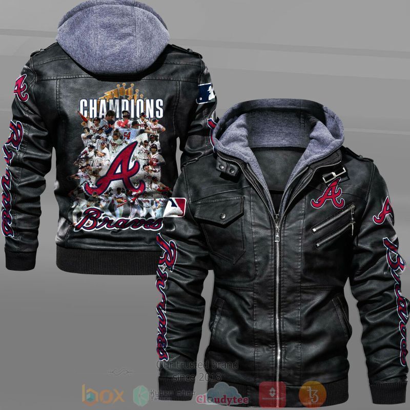 BEST MLB Atlanta Braves Football Champions 2D Leather PU Jacket 5 MLB Atlanta Braves Football Champions Leather Jacket