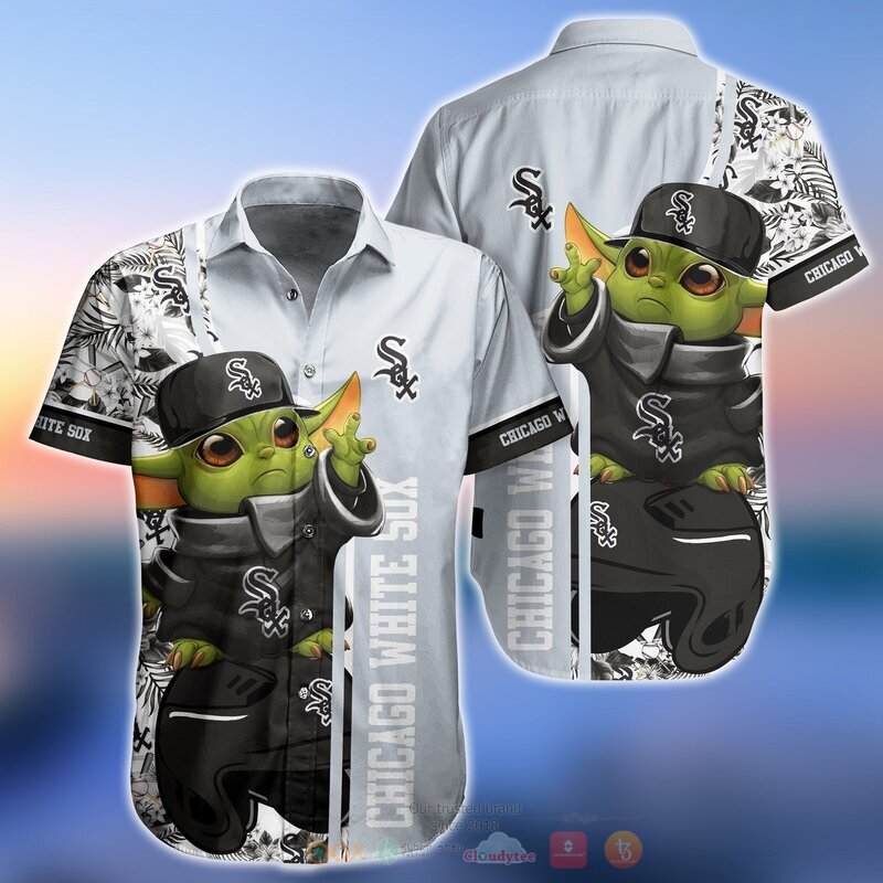 MLB Chicago White Sox Baby Yoda Hawaiian Shirt, Short 2 MLB Chicago White Sox Baby Yoda Hawaiian Shirt Short 1
