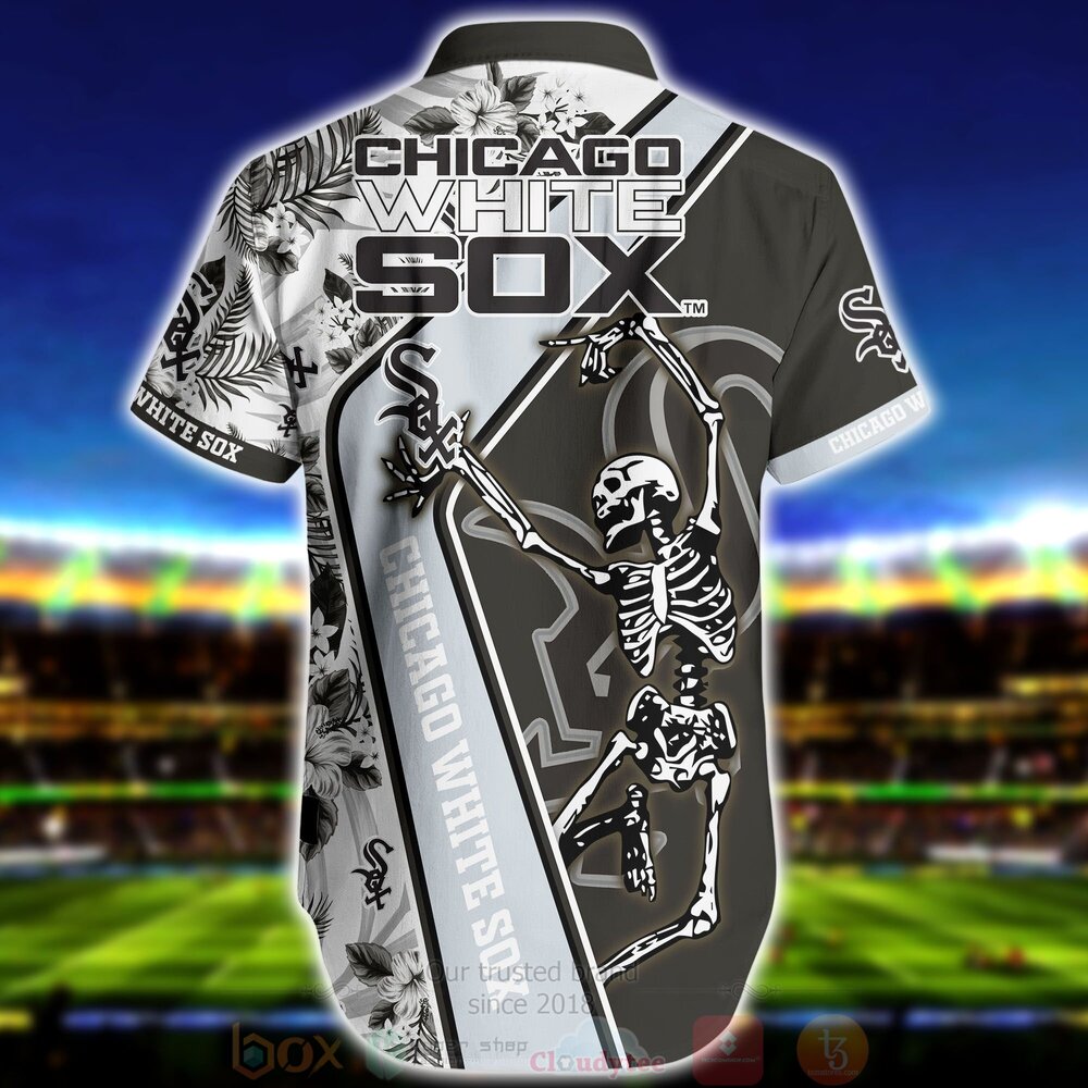 BEST MLB Chicago White Sox Skeleton Aloha Shirt, Short 3 MLB Chicago White Sox Skeleton Hawaiian Shirt Short 1 2 3
