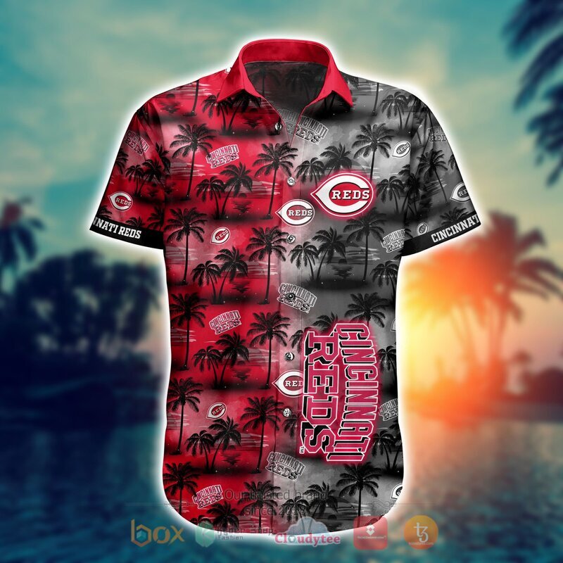 MLB Cincinnati Reds Coconut Hawaiian shirt, Short 2 MLB Cincinnati Reds Coconut Hawaiian shirt Short 1