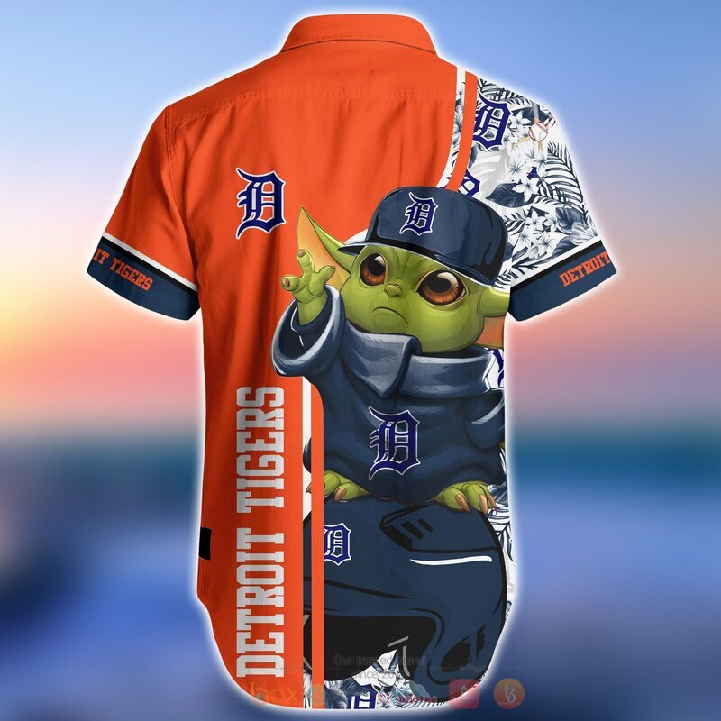 MLB Detroit Tigers Baby Yoda Hawaiian Shirt, Short 4 MLB Detroit Tigers Baby Yoda Hawaiian Shirt Short 1 2 3