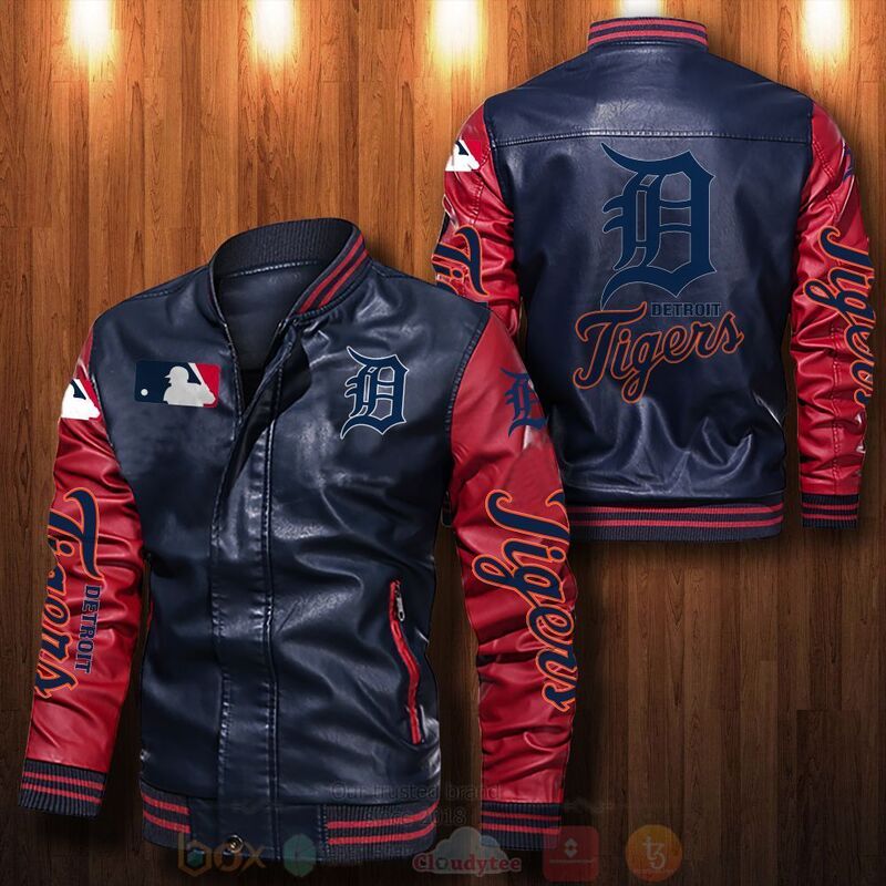 MLB Detroit Tigers Bomber Leather Jacket 1