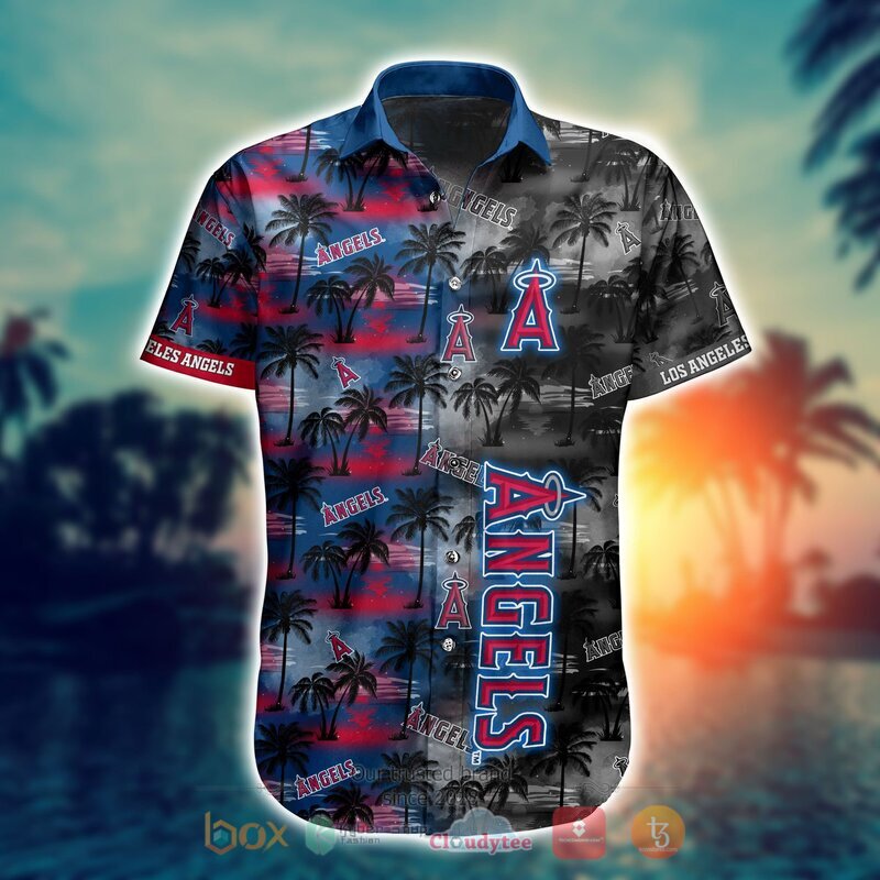 MLB Los Angeles Angels Coconut Hawaiian shirt, Short 2 MLB Los Angeles Angels Coconut Hawaiian shirt Short 1
