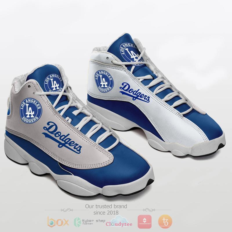 MLB Los Angeles Dodgers Blue White Air Jordan 13 Shoes